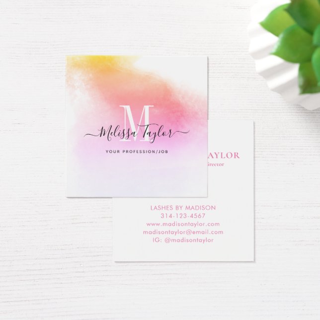 Holography Pink and Gold Photo Card (Desk)