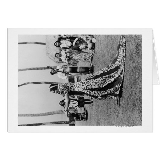 Holoku Hula Dancer with Band PhotographHawaii (Front Horizontal)