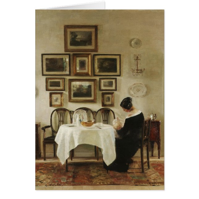 Holsøe Mother and child in a dining room CC0463 Cards (Front)