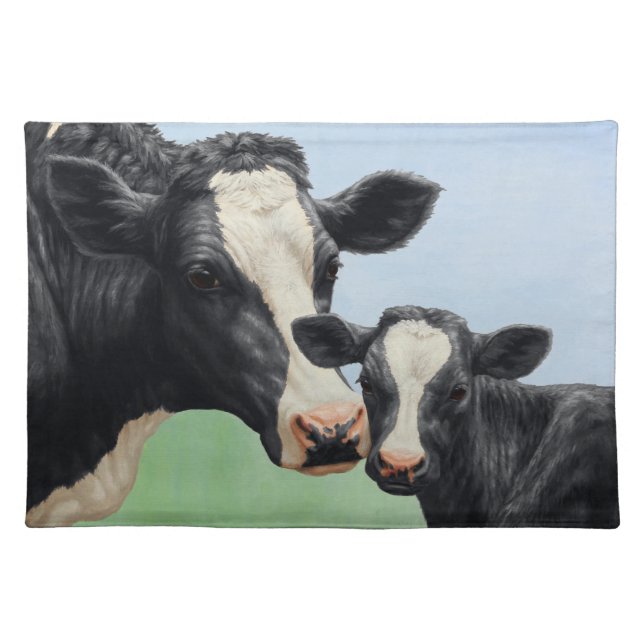 Holstein Cow and Calf Cloth Placemat (Front)