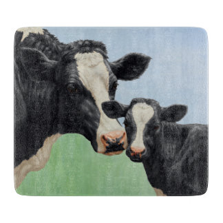 Holstein Cow and Calf Cutting Board