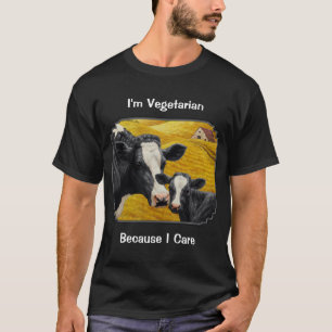 Holstein Cow and Calf Farm Vegetarian T-Shirt