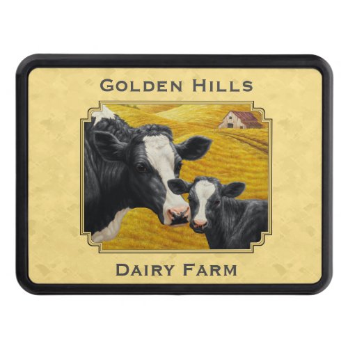 Holstein Cow and Calf Farm Yellow Hitch Cover