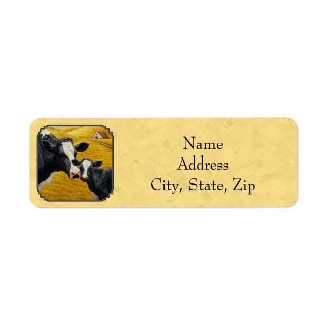 Holstein Cow and Calf Farm Yellow Label (Front)