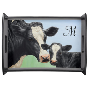 Holstein Cow and Calf Serving Tray