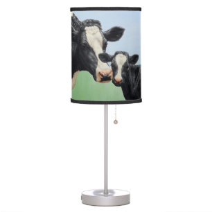 Holstein Cow and Calf Table Lamp