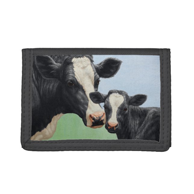 Holstein Cow and Calf Tri-fold Wallet (Front)