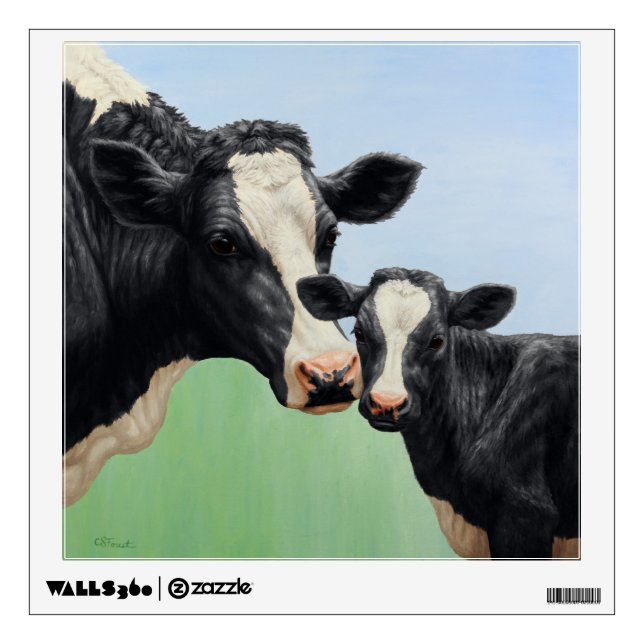 Holstein Cow and Calf Wall Sticker (Front)