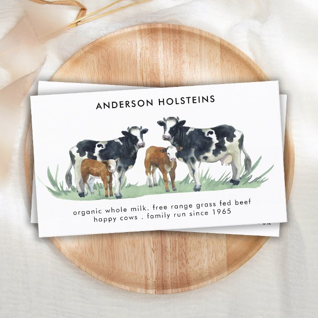 Holstein Cow Breeder Dairy Farm Custom QR Code Business Card (Creator Uploaded)