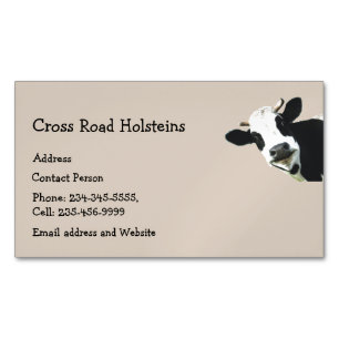 Holstein Cow Breeder Dairy Farm Humor Business Card Magnet