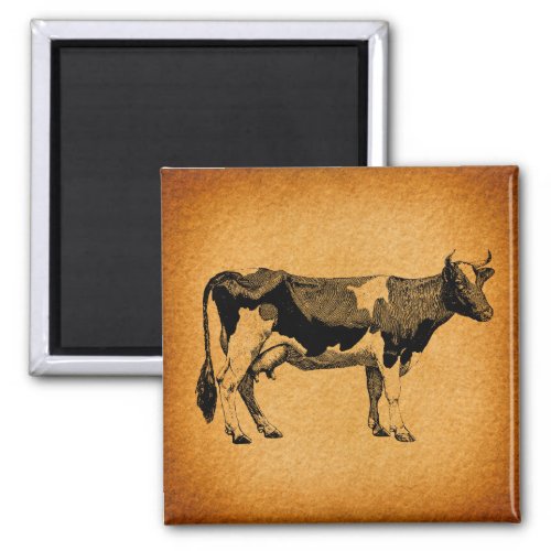 Holstein Cow Bull Vintage Art Magnet
