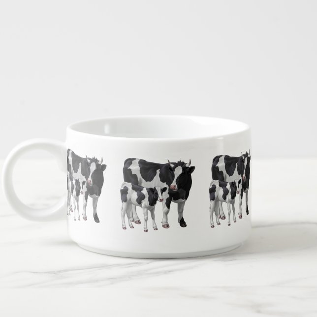 Holstein Cow & Cute Calf Bowl (Right)
