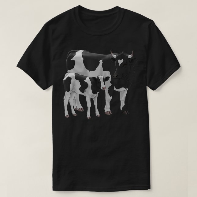 Holstein Cow Cute Calf Cattle Farmer Gift  T-Shirt (Design Front)