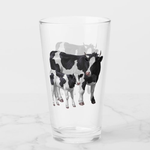 Holstein Cow  Cute Calf Glass
