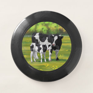 Holstein Cow & Cute Calf in Summer Pasture Wham-O Frisbee