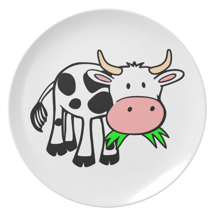 Holstein cow dinner plate