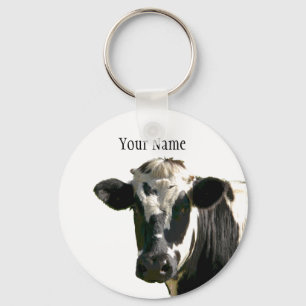 Holstein Cow Farm Animal Dairy Black & White Keychain