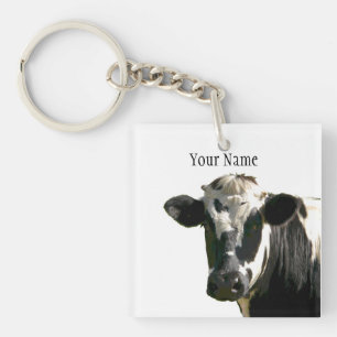 Holstein Cow Farm Animal Dairy Black & White Keychain