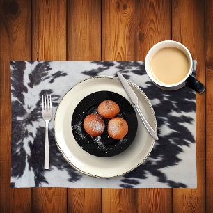 Holstein Cow Faux Leather Natural Hide Cloth Placemat