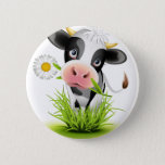 Holstein Cow In Grass Button at Zazzle