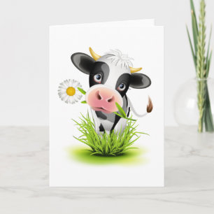 Holstein cow in grass card