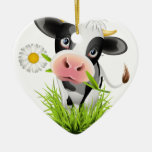 Holstein Cow In Grass Ceramic Ornament at Zazzle