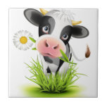 Holstein Cow In Grass Ceramic Tile at Zazzle