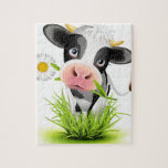 Holstein Cow In Grass Jigsaw Puzzle at Zazzle
