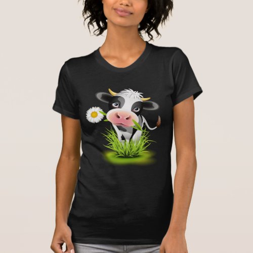 Holstein cow in grass T_Shirt