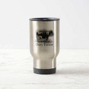 Holstein Cow in Pencil: Dairy Farmer Travel Mug