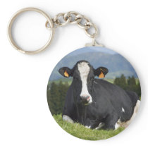 Holstein cow keychain