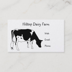 Holstein Cow Line Drawing: Dairy, Milk, Farm Business Card