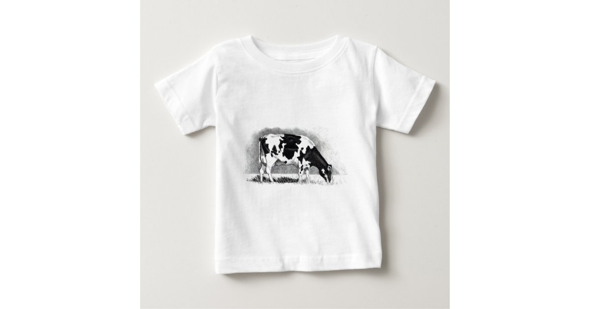 Holstein Cow Pencil Drawing Farm Country Baby T Shirt Zazzle
