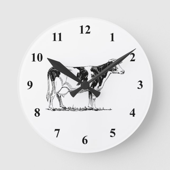 Holstein Cow Round Clock (Front)