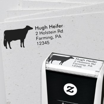Holstein Cow Silhouette Return Address Self-inking Stamp by jennsdoodleworld at Zazzle
