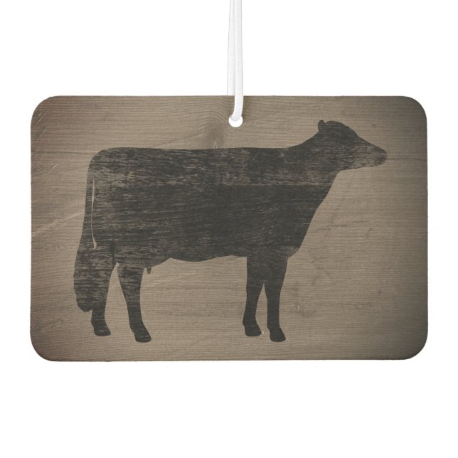 Holstein Cow Silhouette Rustic Style Air Freshener (Front)