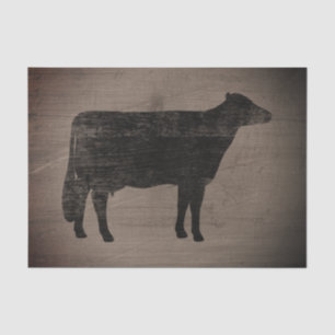Holstein Cow Silhouette Rustic Style Cute Country Tissue Paper