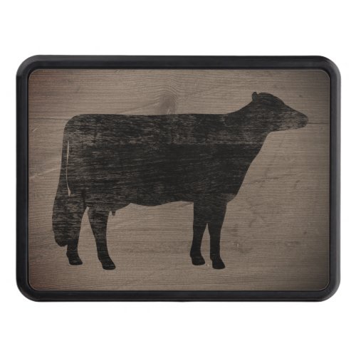 Holstein Cow Silhouette Weathered Rustic Style Hitch Cover