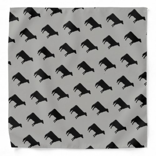 Holstein Cow Silhouettes Pattern Grey and Black Bandana