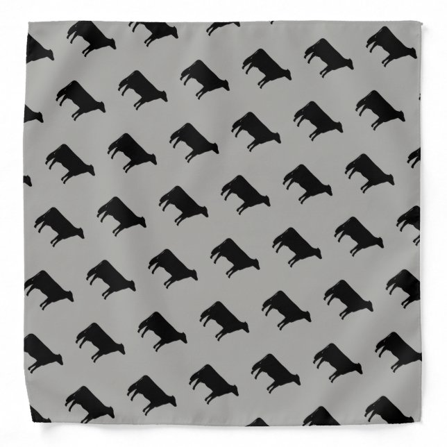 Holstein Cow Silhouettes Pattern Grey and Black Bandana (Front)