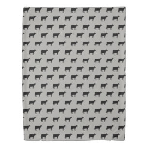 Holstein Cow Silhouettes Pattern Grey and Black Duvet Cover