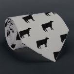 Holstein Cow Silhouettes Pattern Grey and Black Neck Tie<br><div class="desc">This original cows pattern neck tie makes a great gift for farmer dads and backyard BBQ dads. An awesome gift for the guy who wears a tie for business, or for special events like holiday programs and weddings. A great Father's Day, birthday or Christmas gift that your man will really...</div>