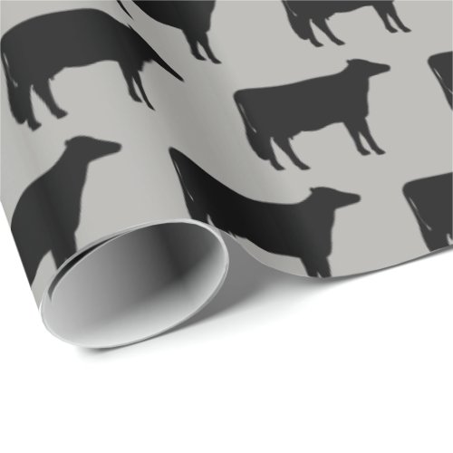 Holstein Cow Silhouettes Pattern Wrapping Paper