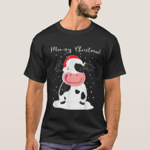 Holstein Cow Wishes Merry Christmas Classic T-Shir T-Shirt