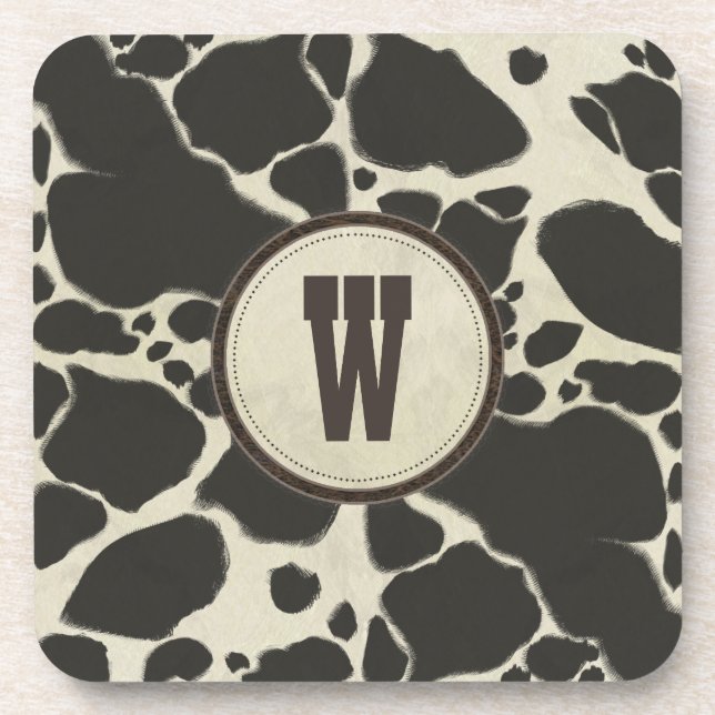 Holstein Cowhide Cow Hide Pattern Beverage Coaster (Front)