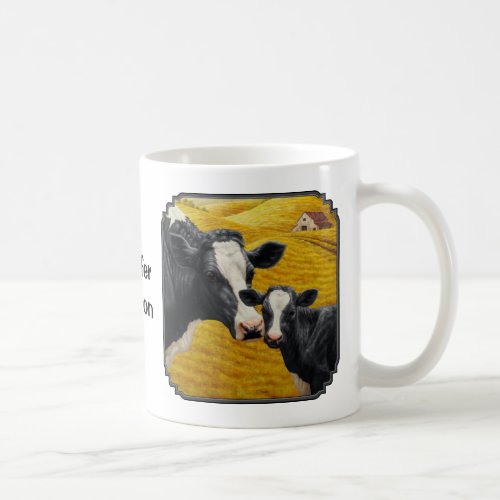 Holstein Cows and Old Wood Barn Coffee Mug