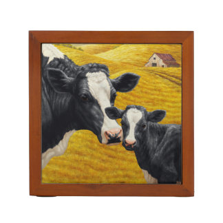 Holstein Cows and Old Wood Barn Pencil/Pen Holder