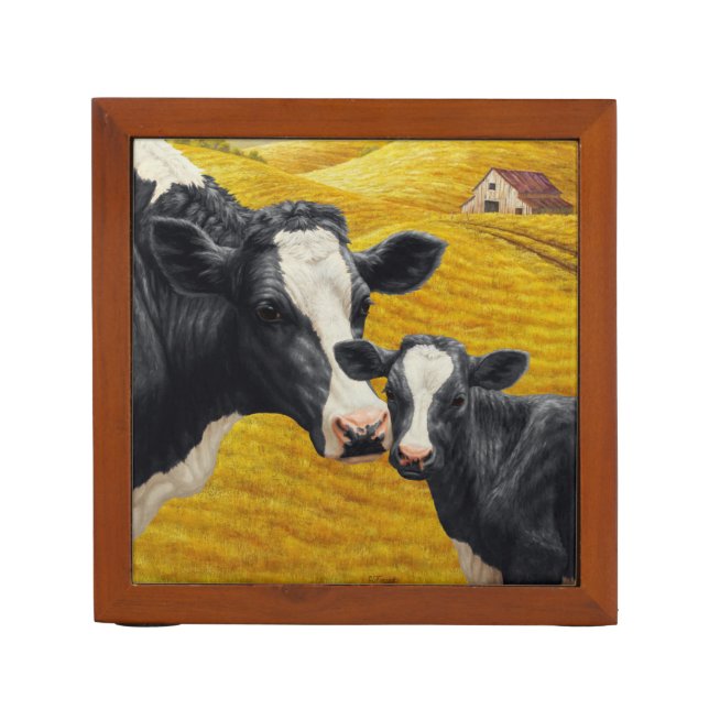 Holstein Cows and Old Wood Barn Pencil/Pen Holder (Front)