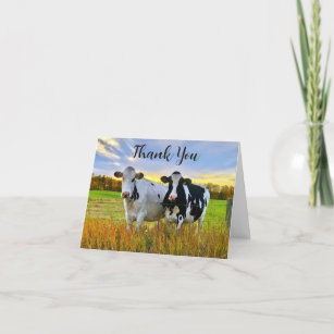 Holstein Cows In Autumn Thank You Note Card