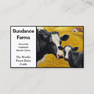 Holstein Dairy Cattle Farm Business Card